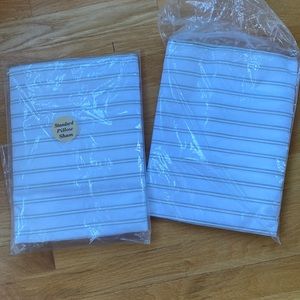 NWOT 2 pair white and gray standard pillow shams